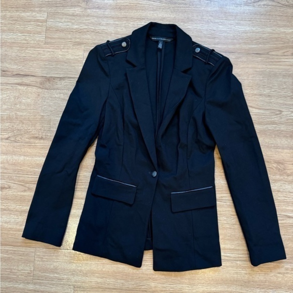 White House Black Market Black Blazer Military